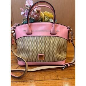 Dooney and Bourke Beacon Woven Domed Satchel in pink ( 300